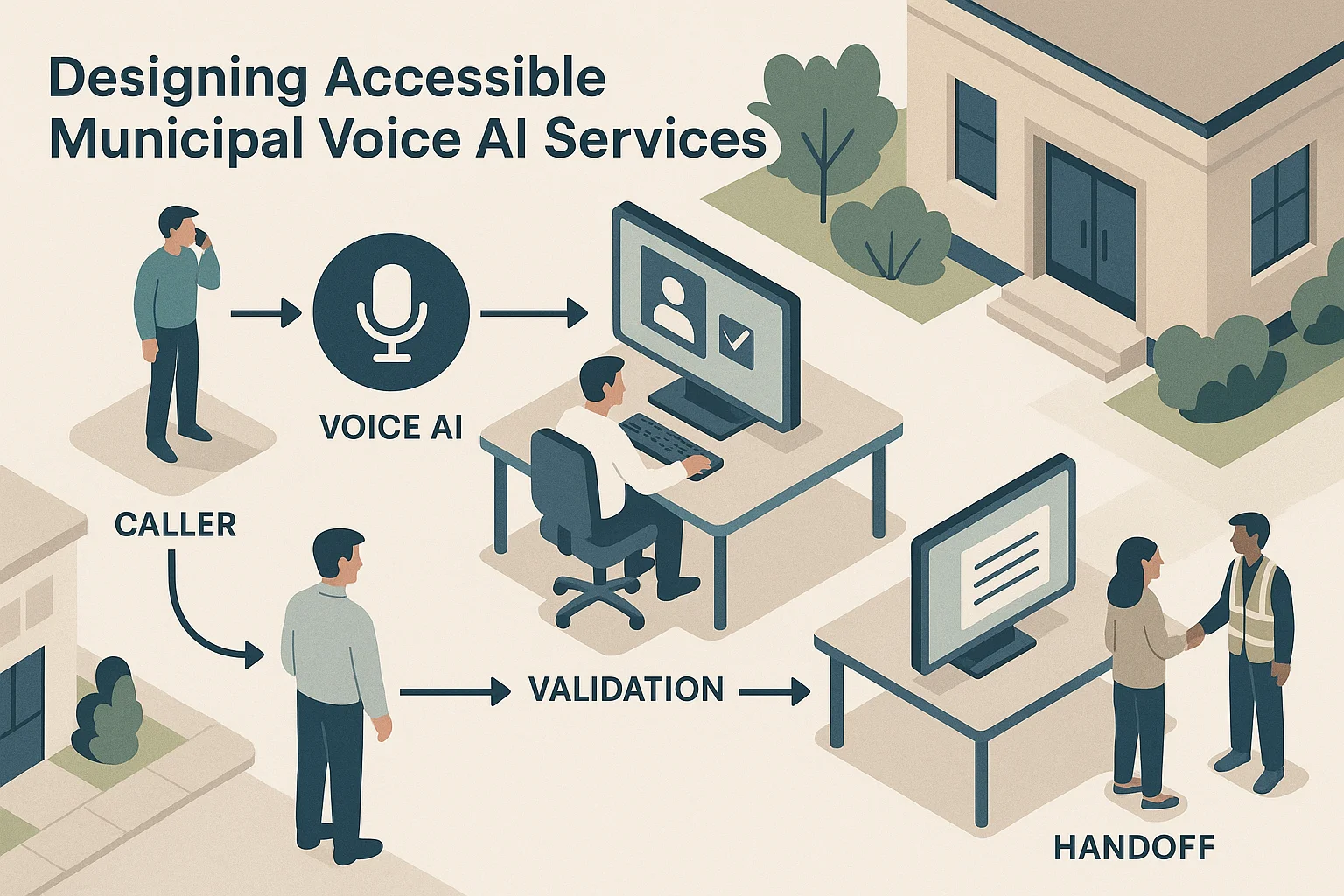 Workflow illustrating municipal voice AI