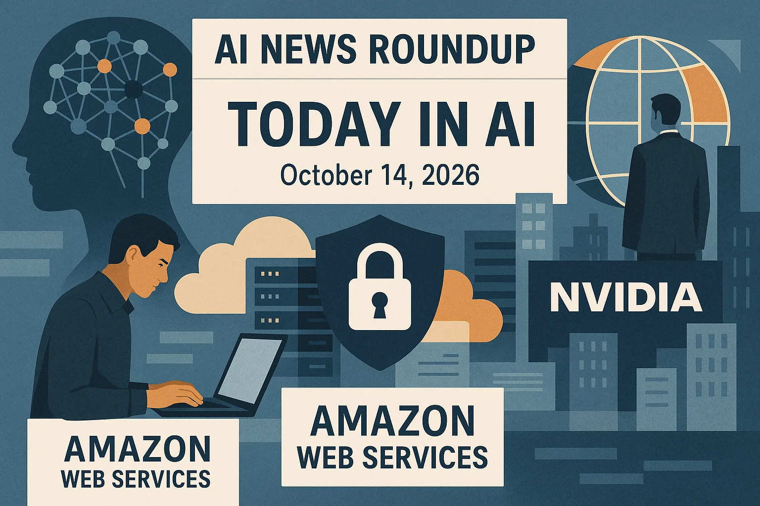 At-a-glance illustrated summary for AI News Roundup for October 14, 2026: Today’s Biggest AI, Policy and Market Updates dated October 14, 2026