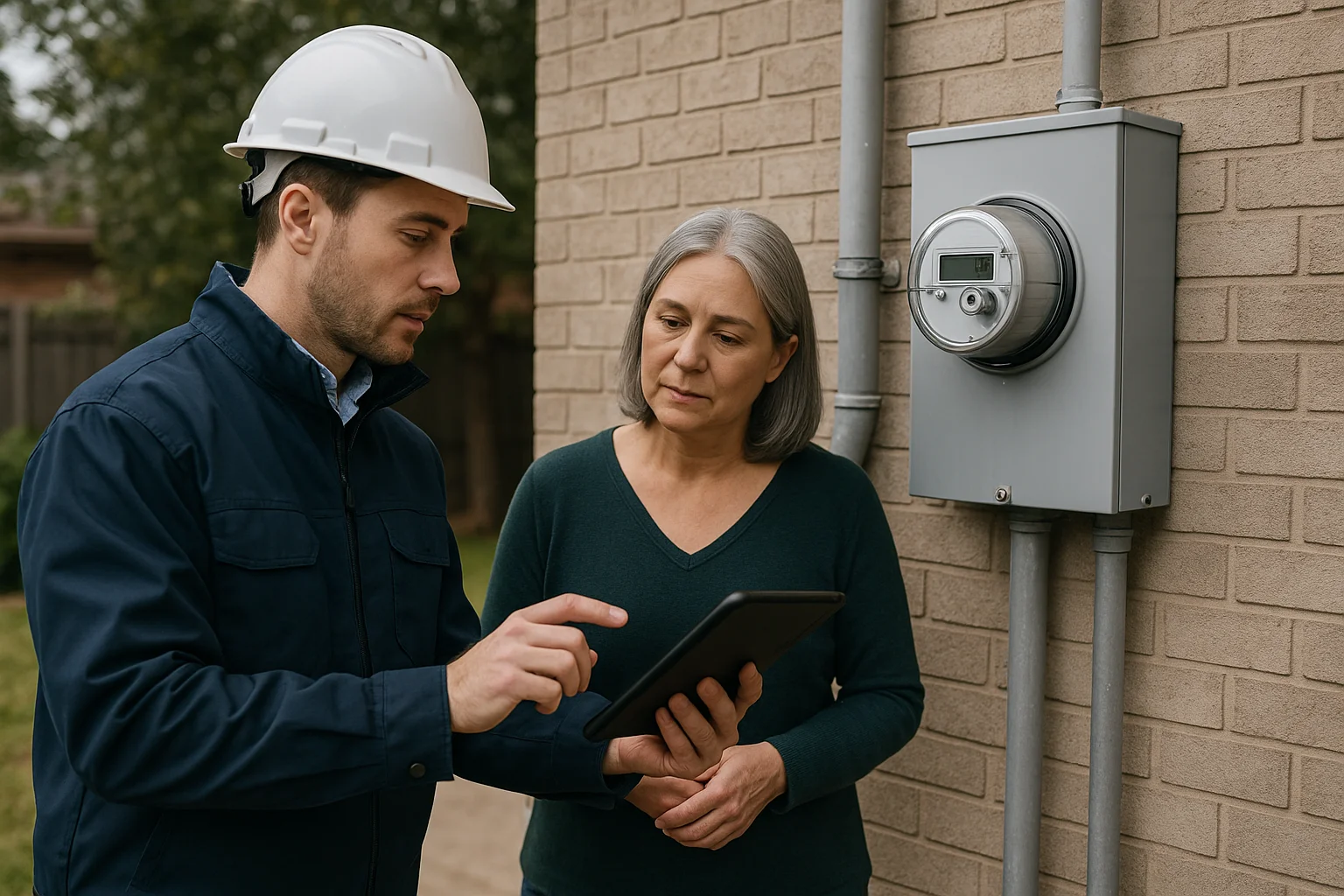Field response scene illustrating voice AI governance for utilities