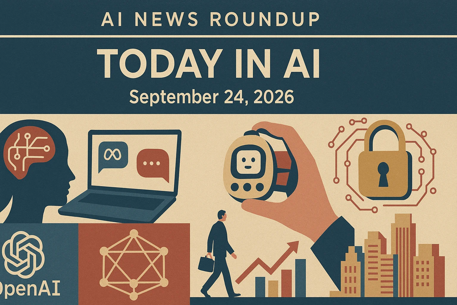 At-a-glance illustrated summary for AI News Roundup for September 24, 2026: Today’s Biggest AI, Policy and Market Updates dated September 24, 2026
