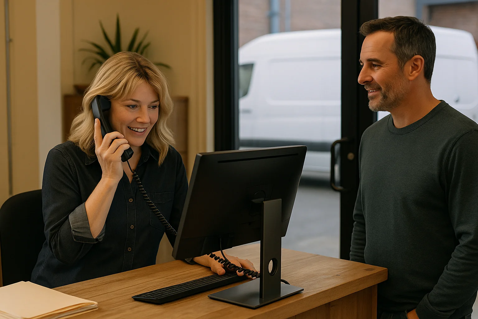 Feature comparison grid illustrating AI receptionist