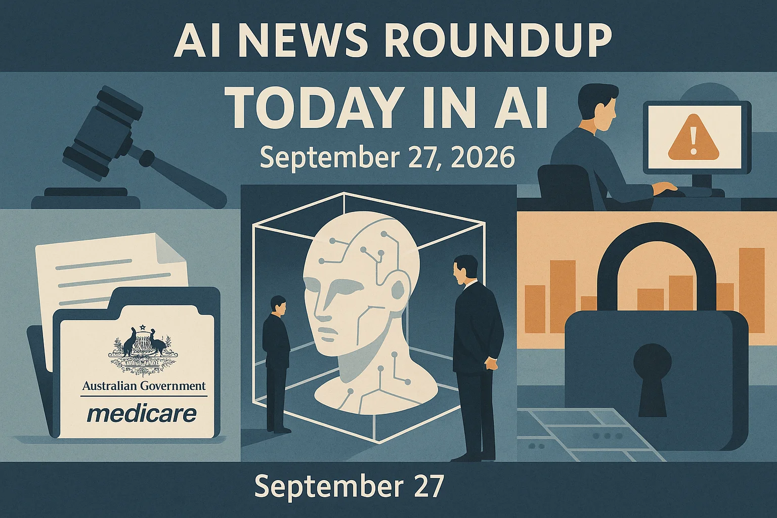 At-a-glance illustrated summary for AI News Roundup for September 27, 2026: Today’s Biggest AI, Policy and Market Updates dated September 27, 2026