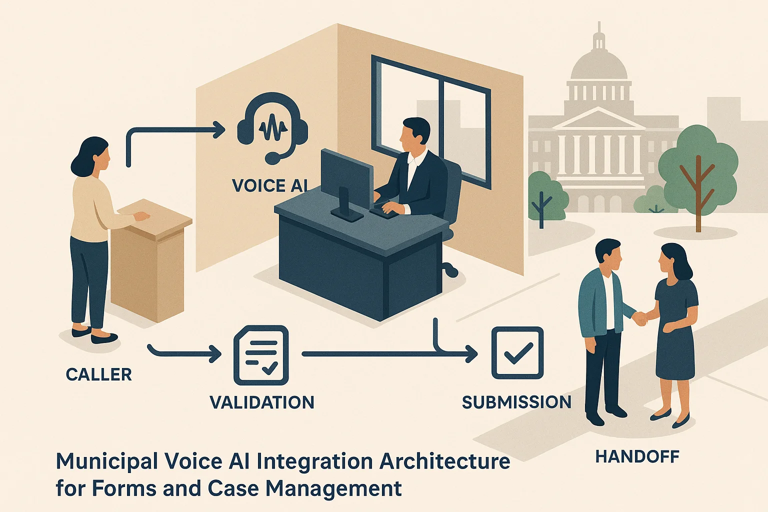 Workflow illustrating Municipal Voice AI Integration