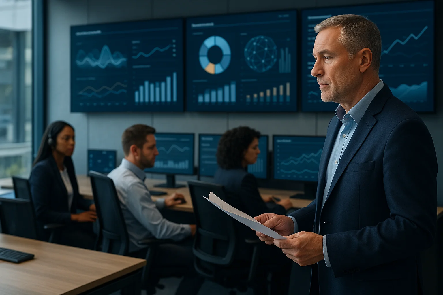 Executive operations visual illustrating Voice AI QA