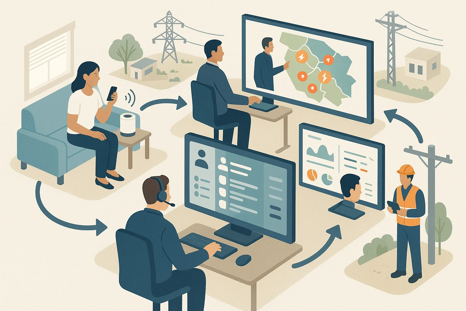 Utility operations dashboard illustrating Voice AI portfolio governance