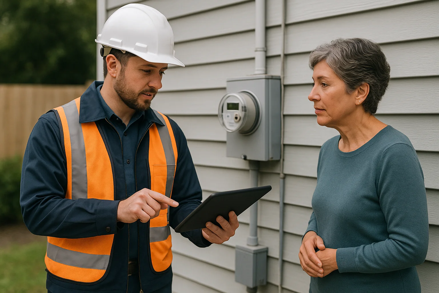 Field response scene illustrating utility voice AI measurement pipeline
