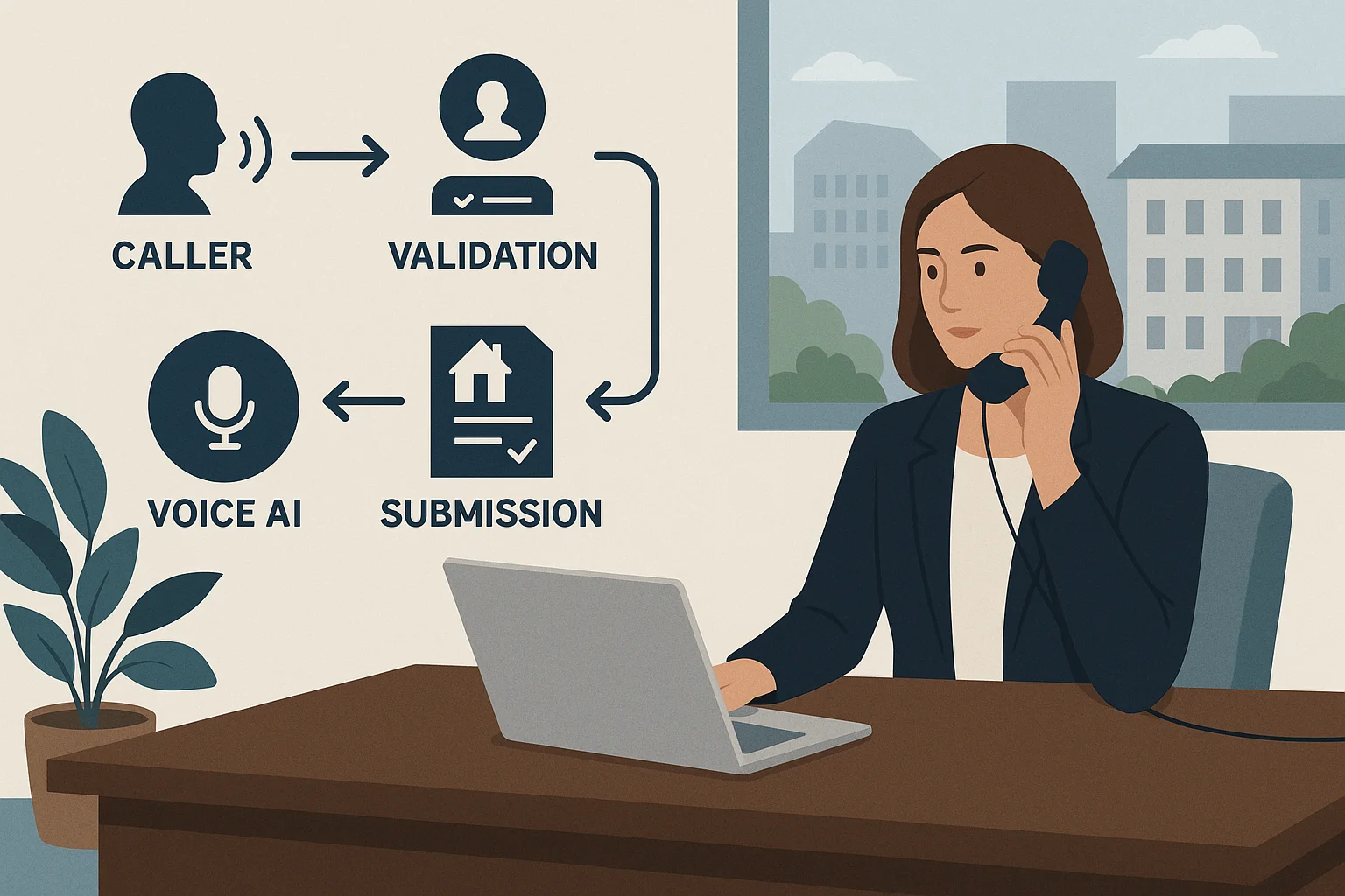 Workflow illustrating voice AI for real estate