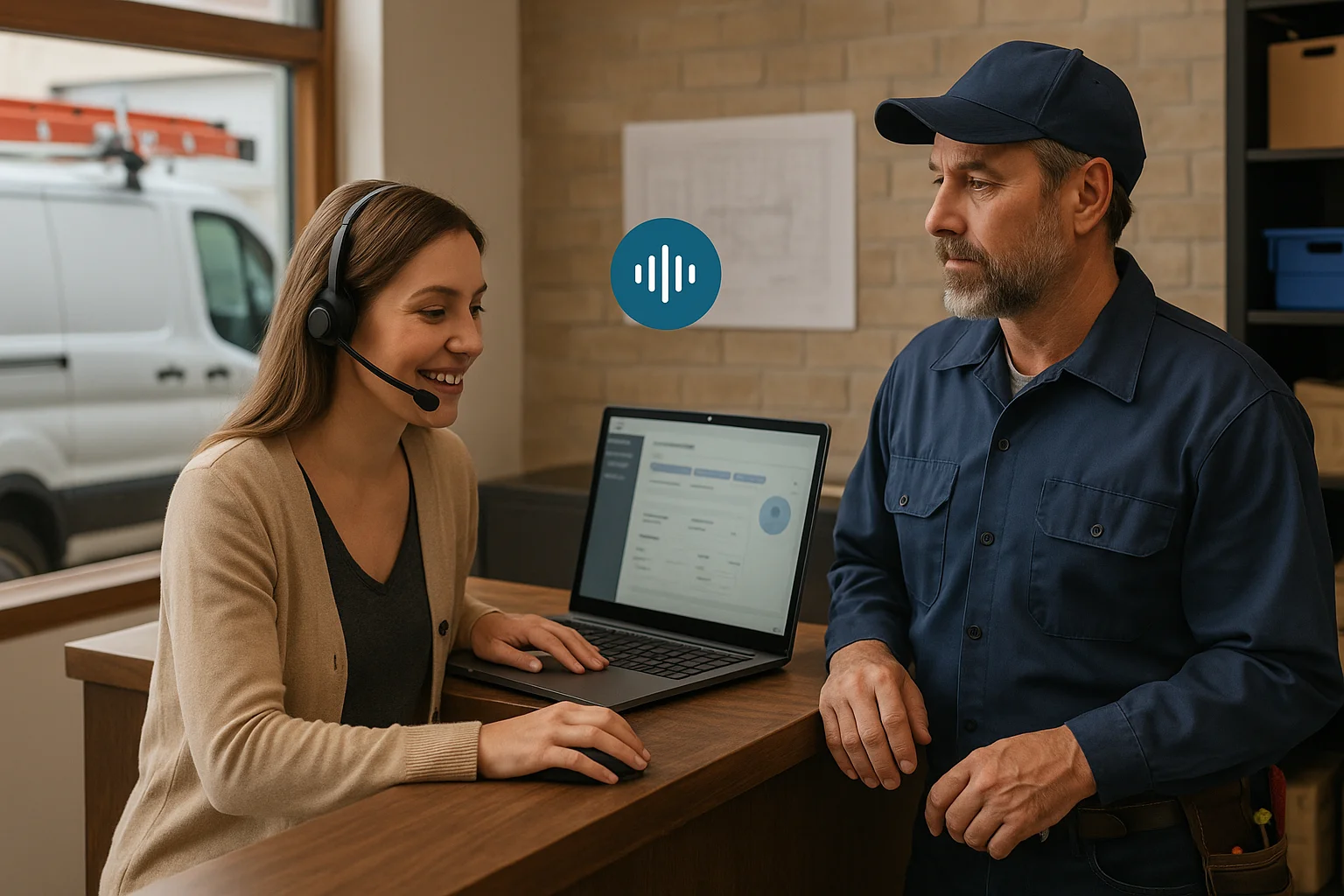 Feature comparison grid illustrating AI receptionist for electricians
