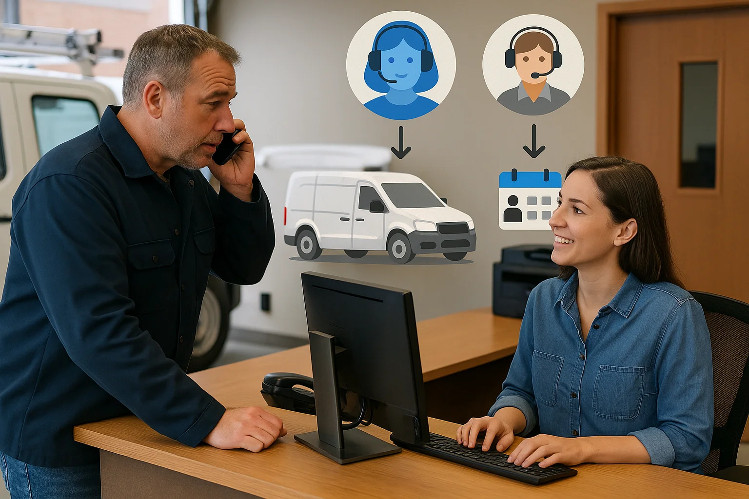 Use case fit matrix illustrating AI receptionist