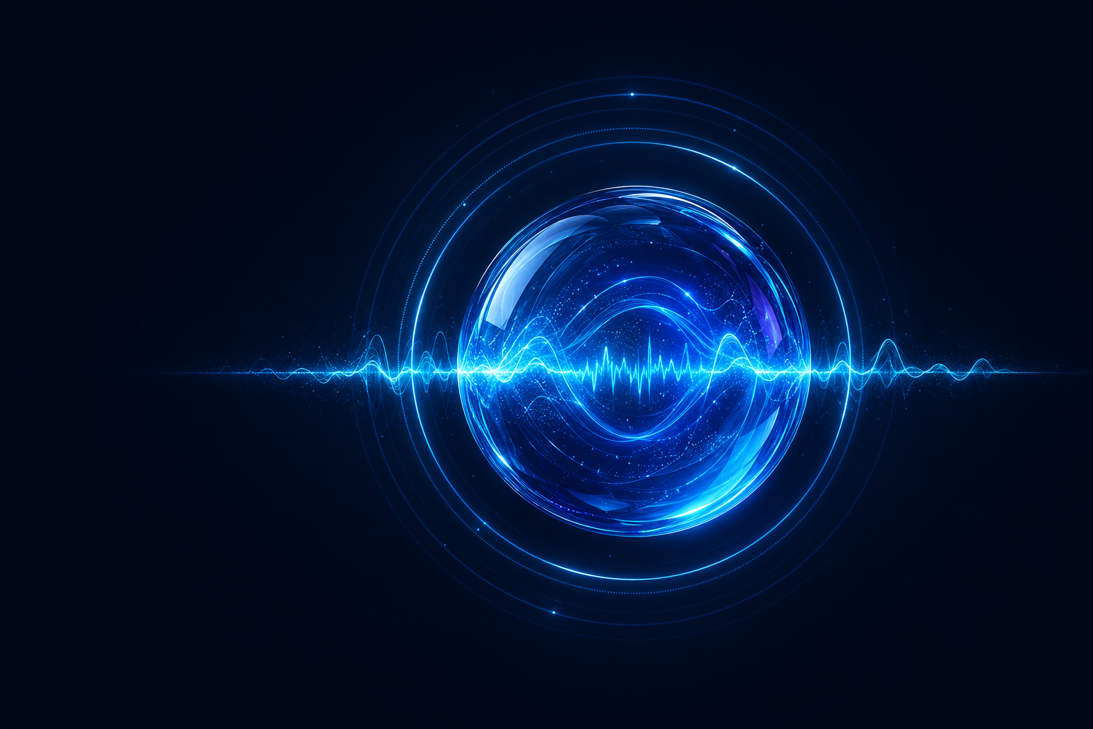 Abstract glowing voice waveform representing Betty, the AI receptionist