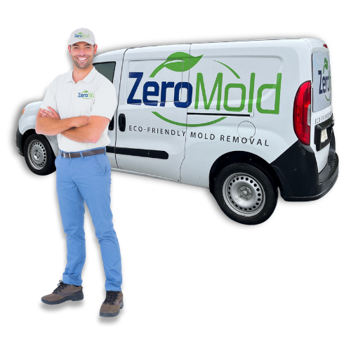 ZeroMold technician in front of a van