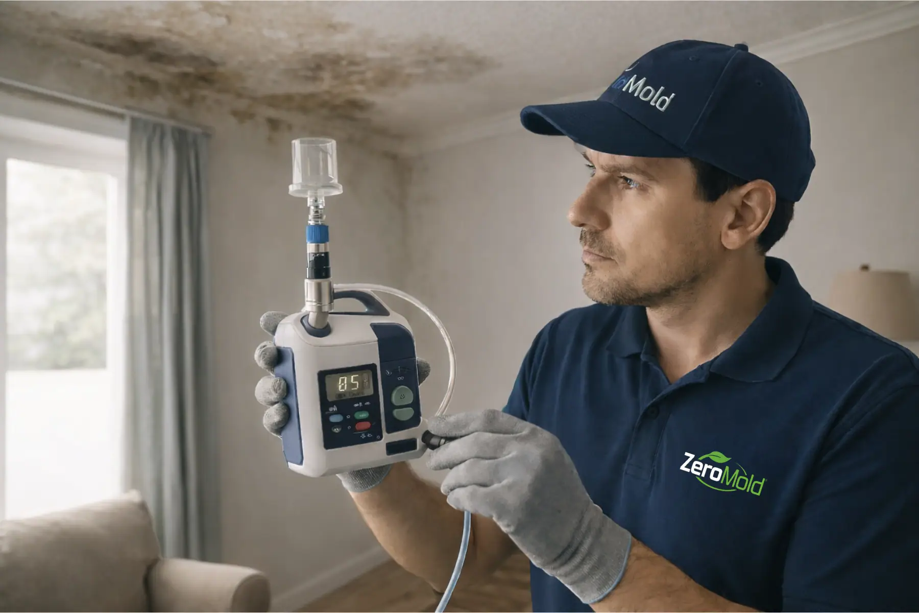 Air Quality test in moldy room