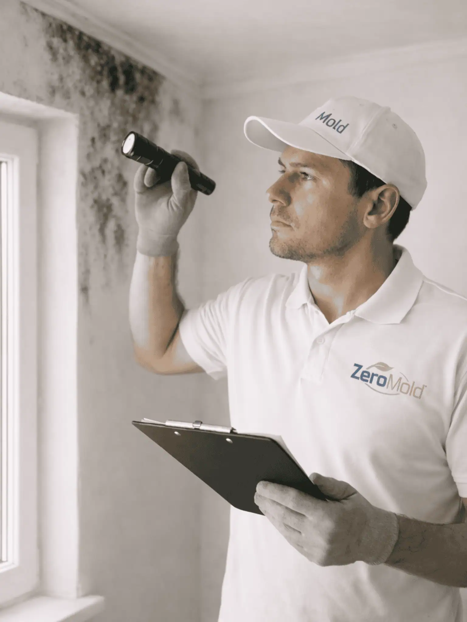 ZeroMold technician inspecting for mold