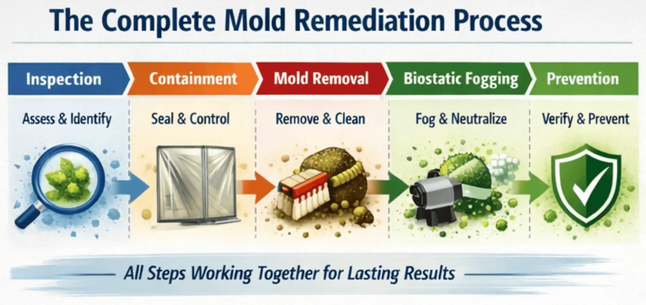 graphic of the mold removal process