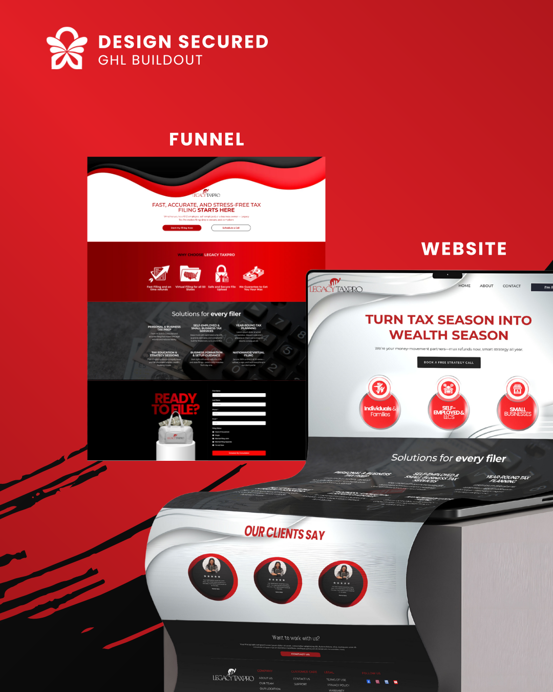 Landing page design example