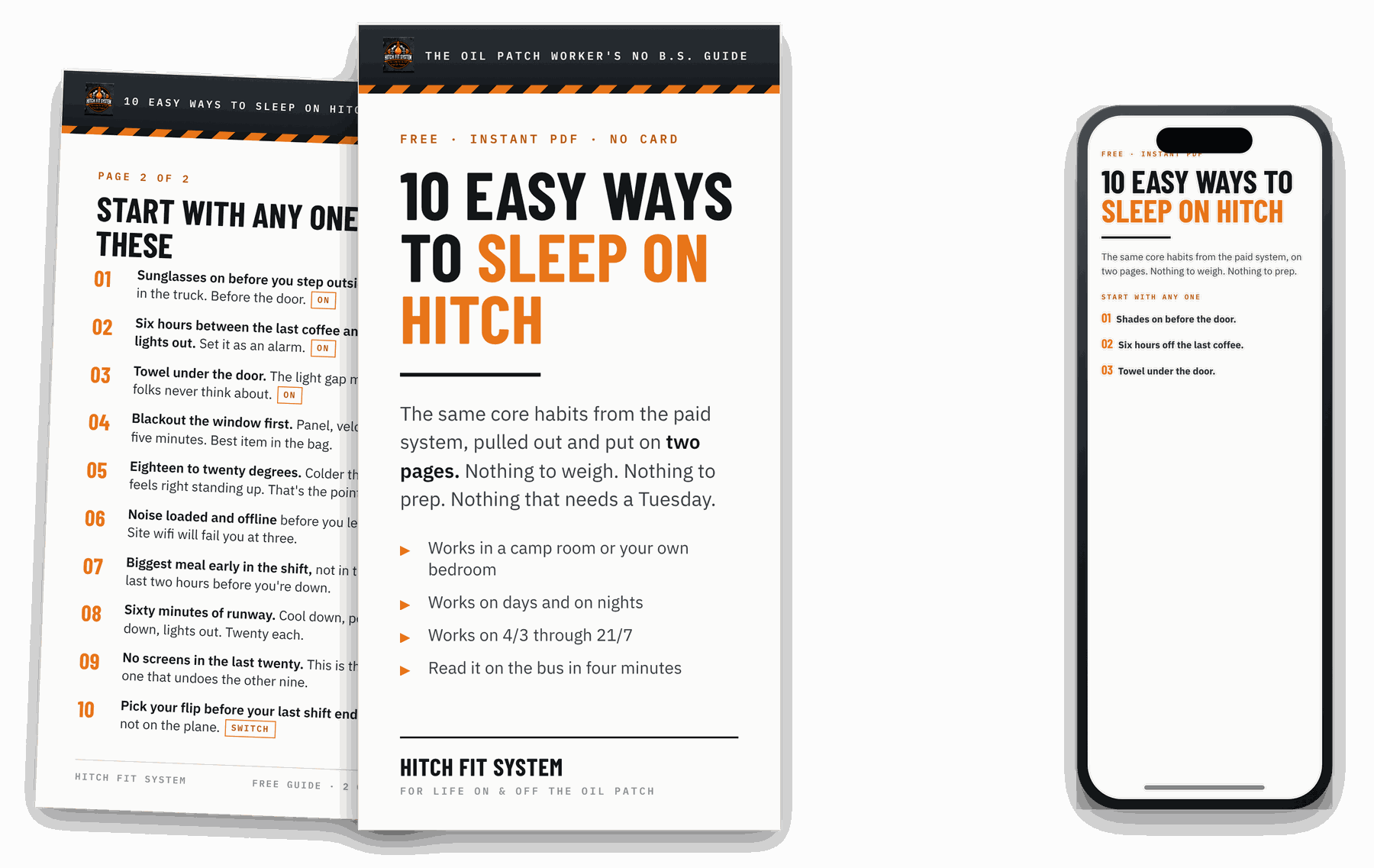 10 Easy Ways To Sleep On Hitch &mdash; the free two-page guide