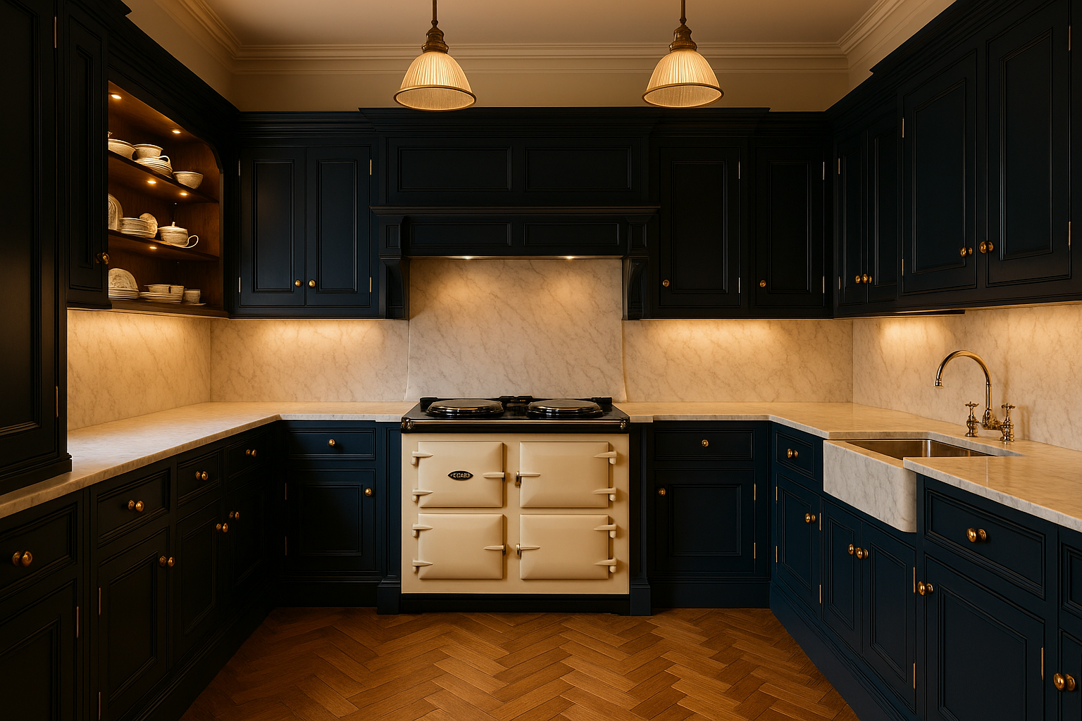 In-frame traditional kitchen
