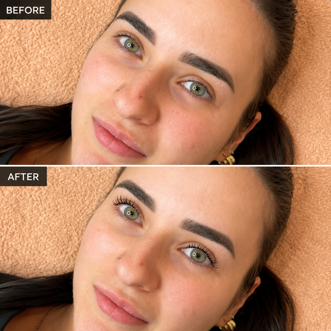 Korean Lash Lift before and after
