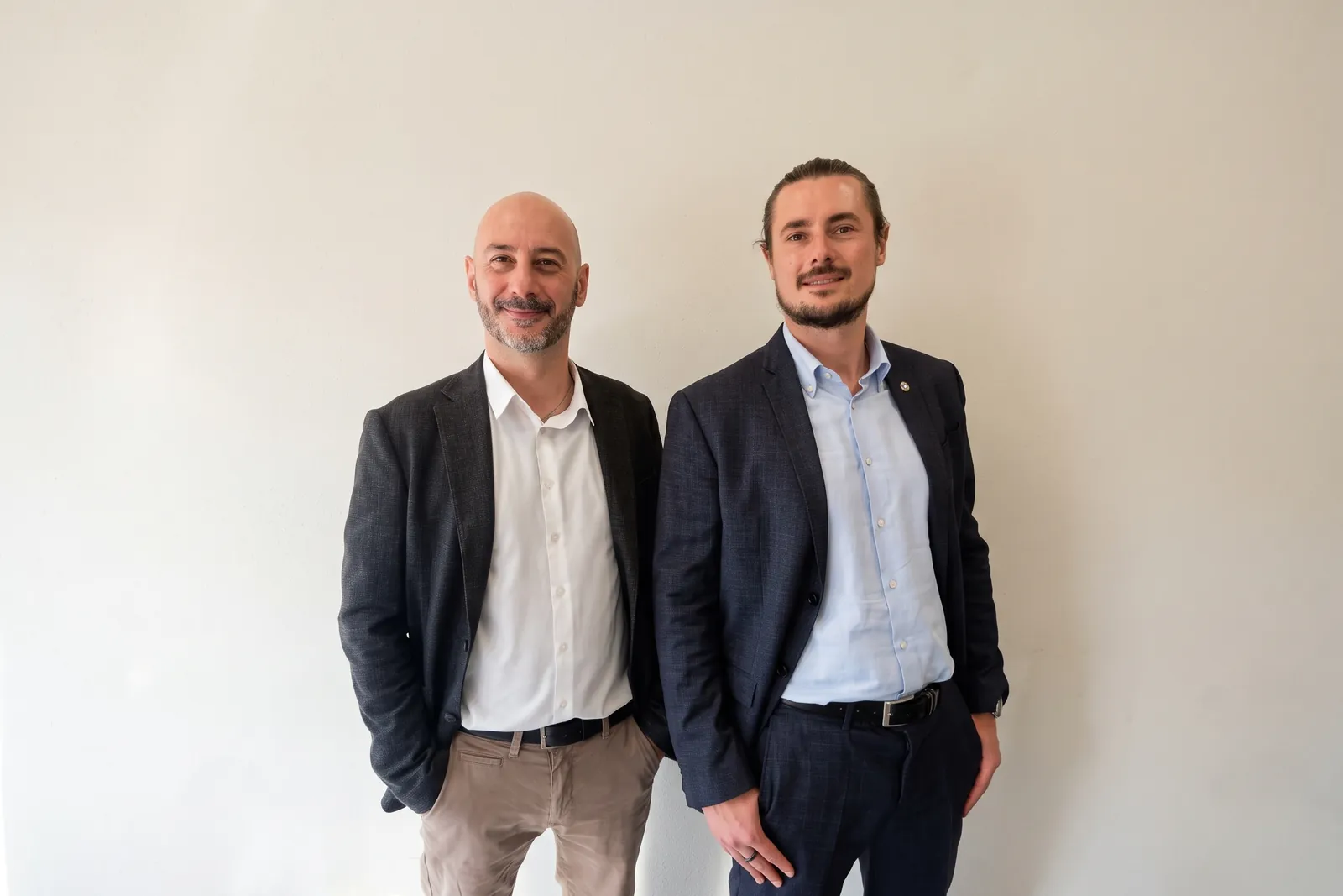 Nicola e Cristian Fiorese nell'ufficio di Bassano del Grappa