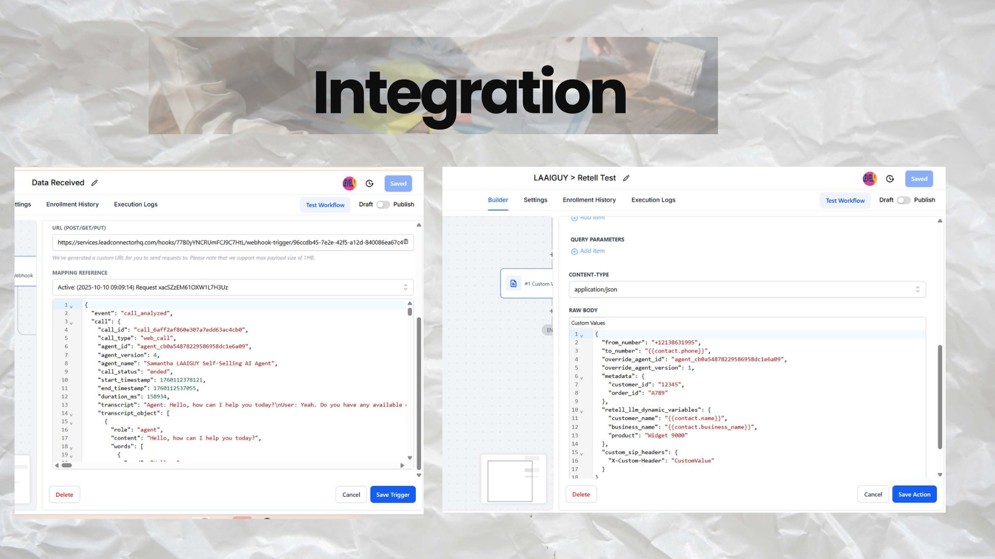 Integration and system configuration work sample