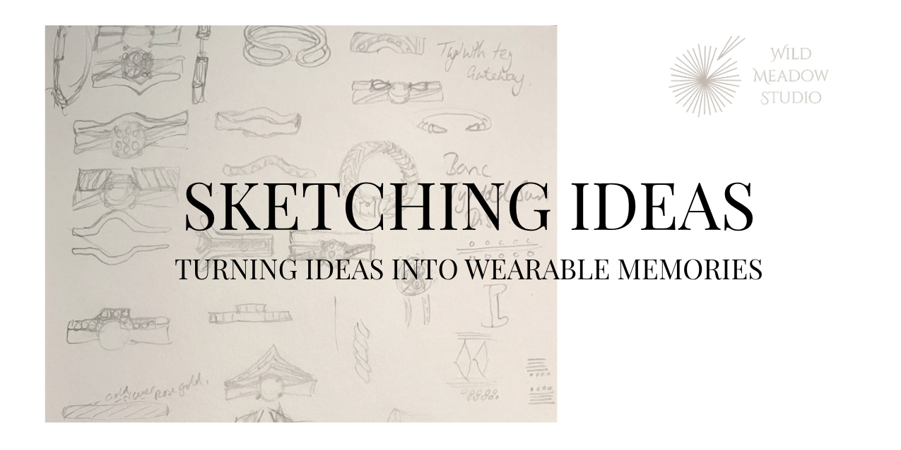 Sketching ideas for wedding rings at Wild Meadow Studio Sketching ideas for wedding rings at Wild Meadow Studio