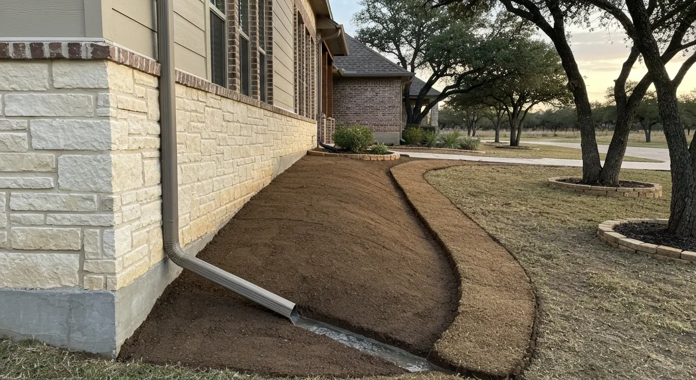 Downspout extension and grading