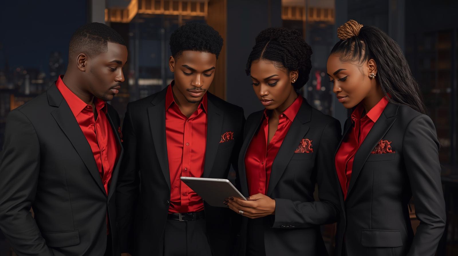 Financial professionals reviewing documents