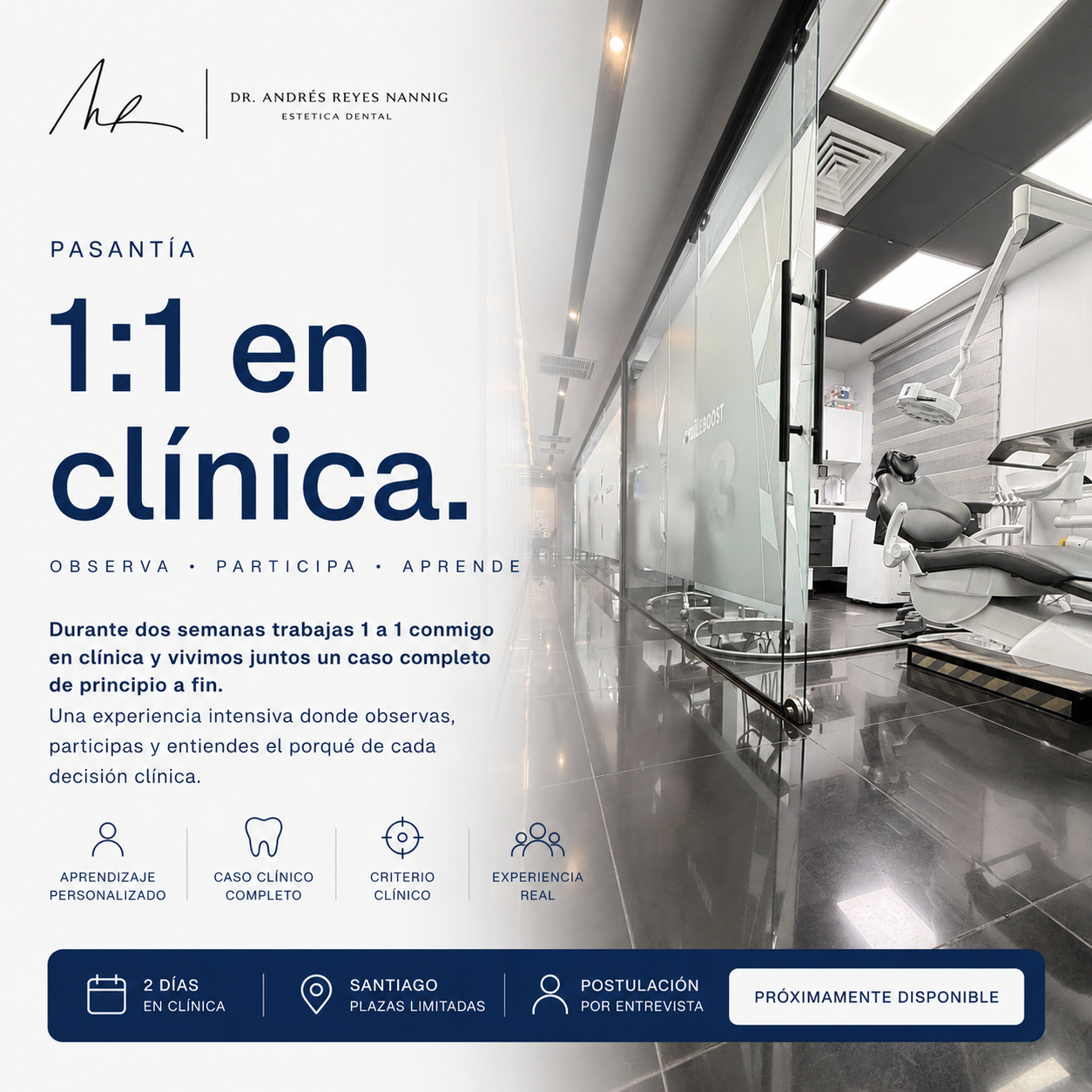 Pasantía 1:1 en clínica