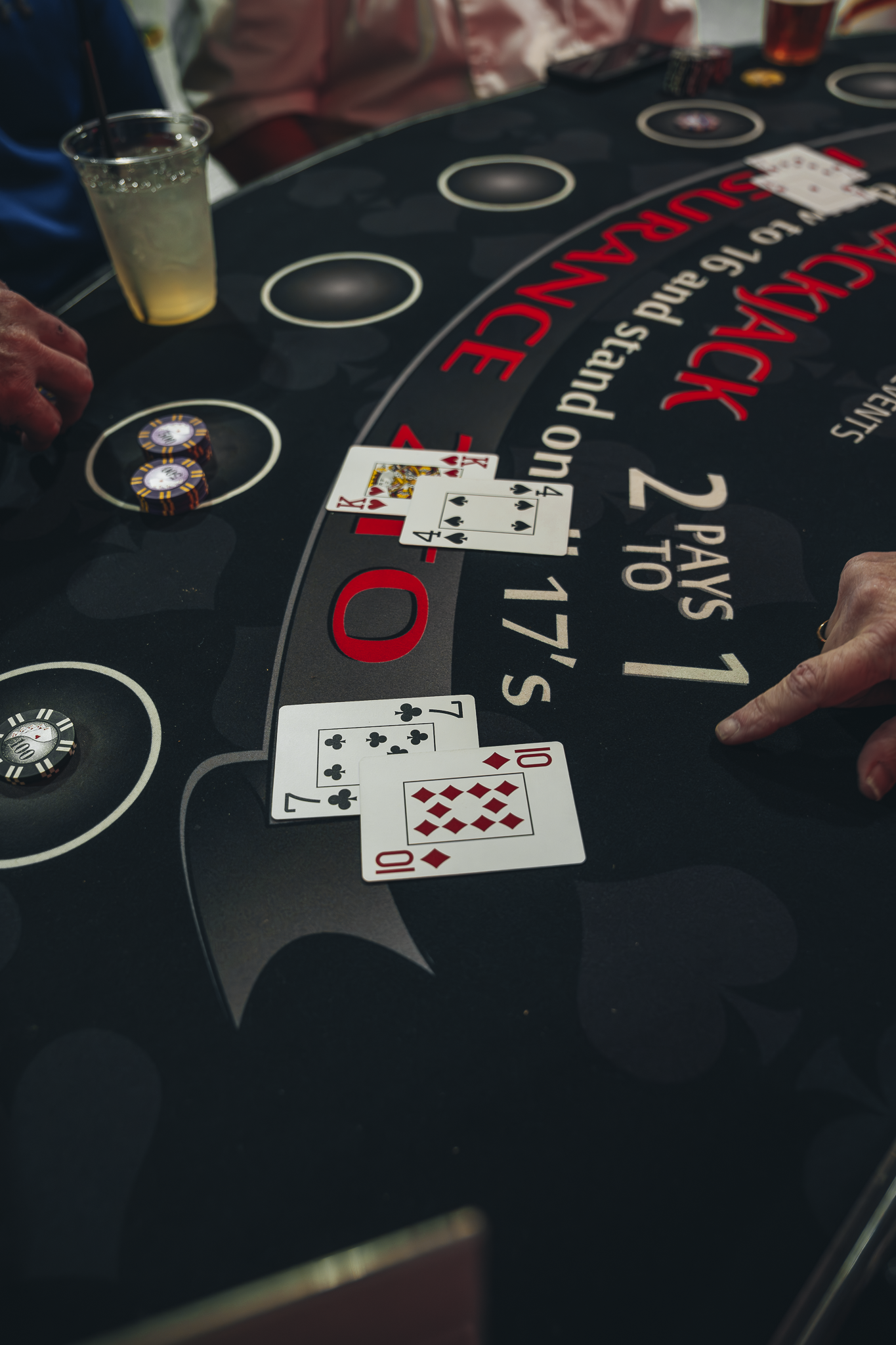 Double E Lifestyle event featuring blackjack table and casino games in Texas.