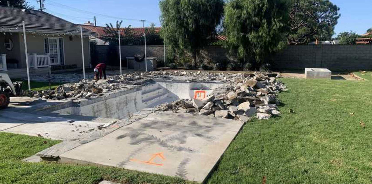 Pool demolition in Orange County with expert services