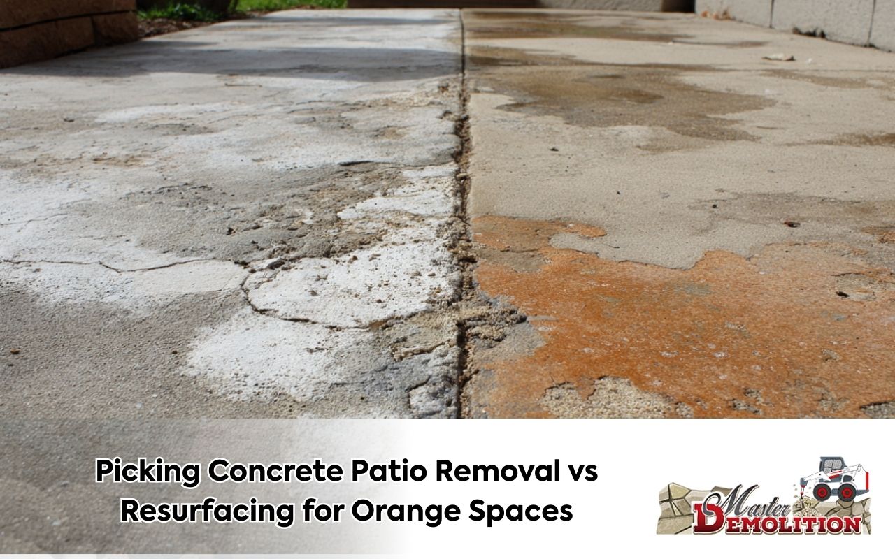 Picking Concrete Patio Removal vs Resurfacing for Orange Spaces