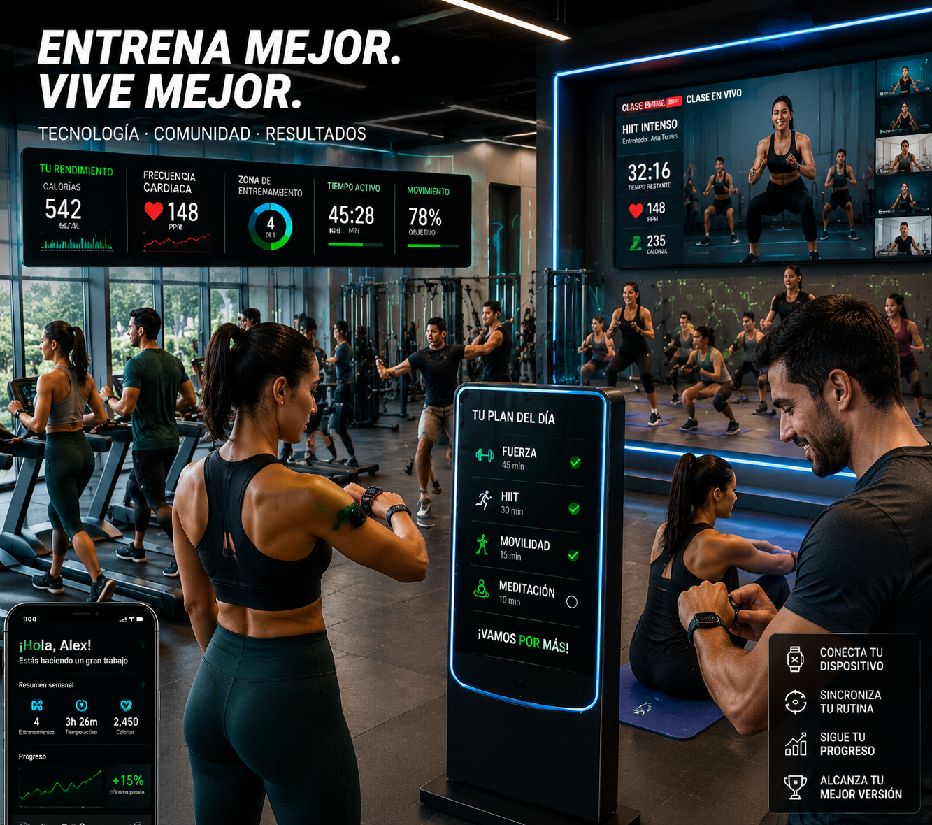 Entrenamiento híbrido y tecnología wearable