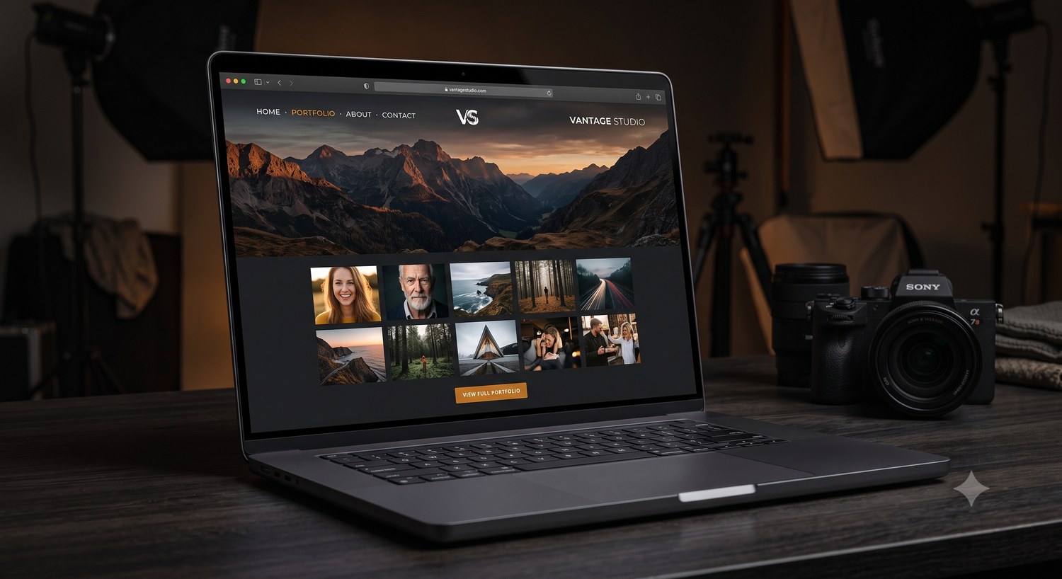 Vantage Studio website mockup