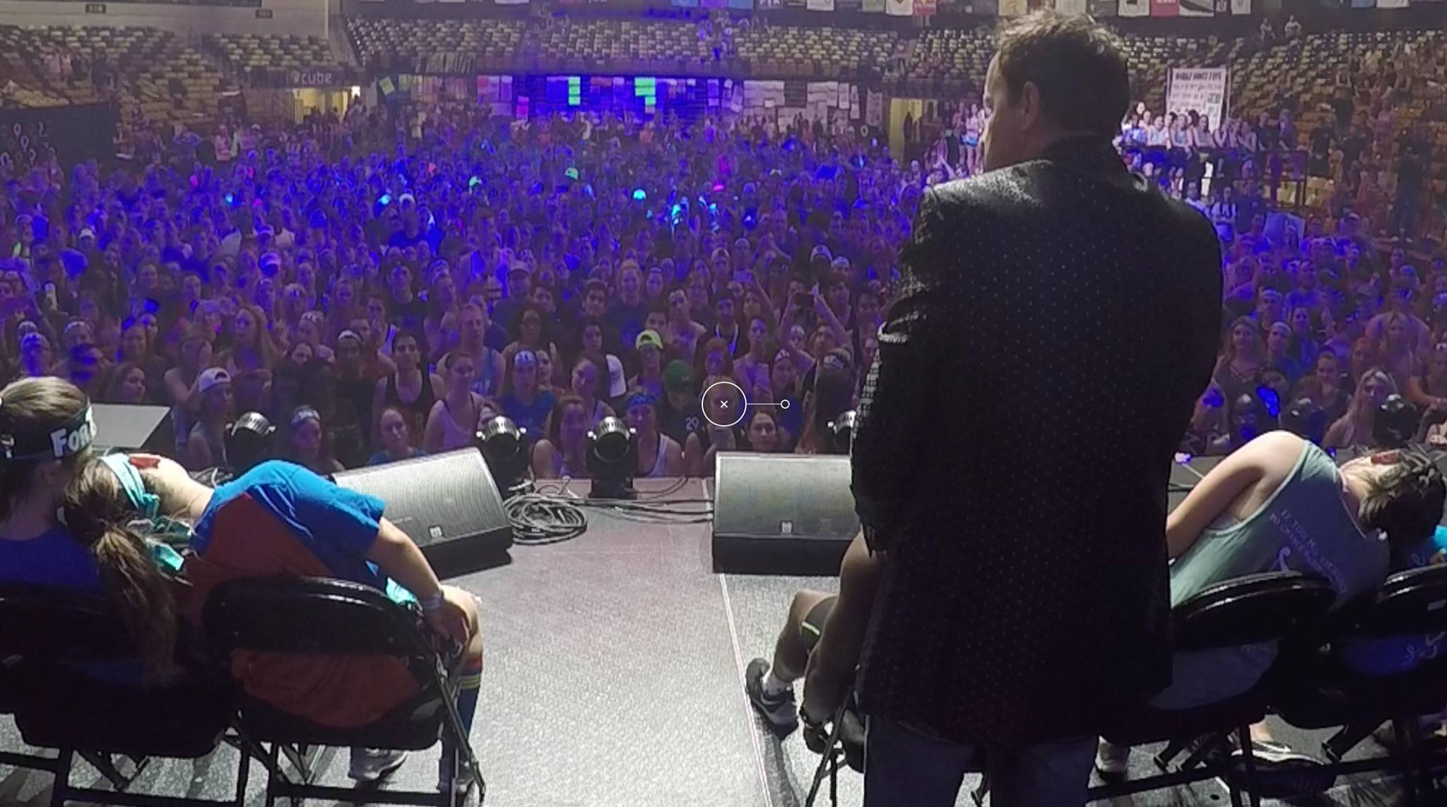 Hypnosis show audience laughing