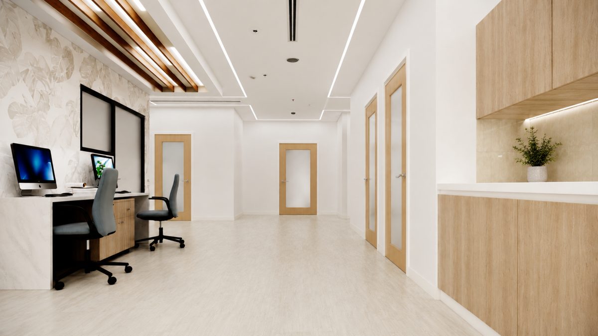 Architectural rendering of AOSC Miami hallway