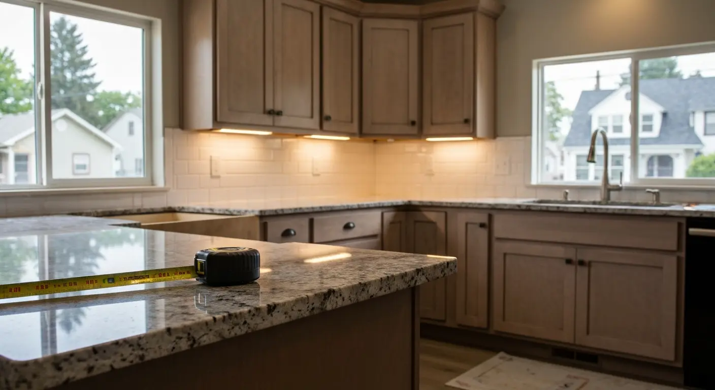 Kitchen remodel with new counters and cabinets