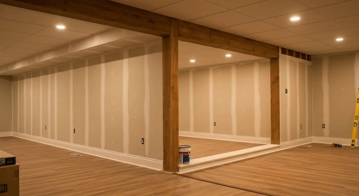 Finished basement space
