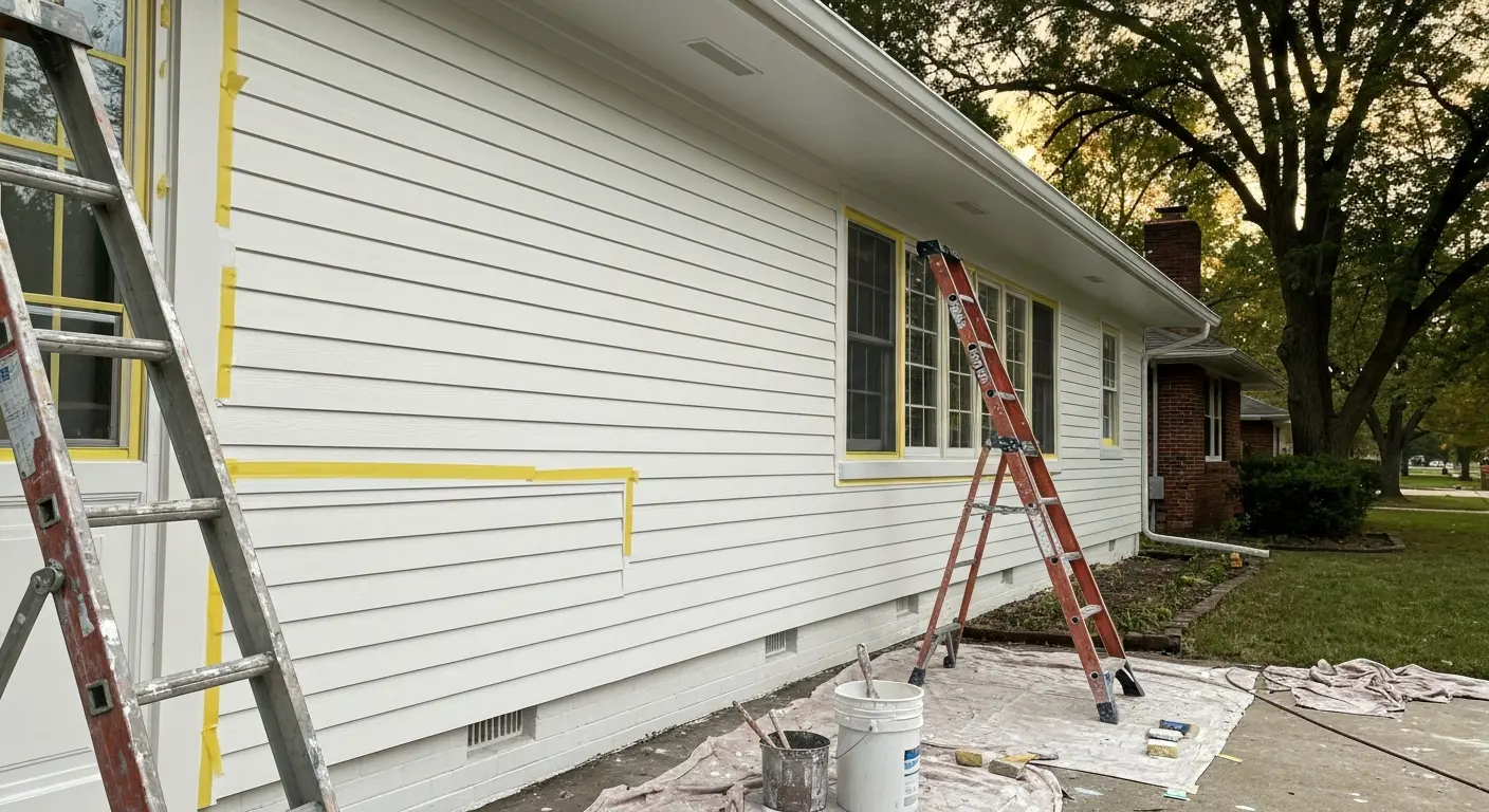 House siding painting project
