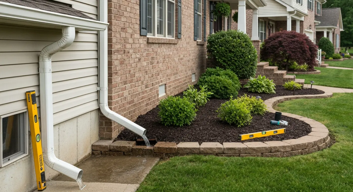 Downspout extension installation