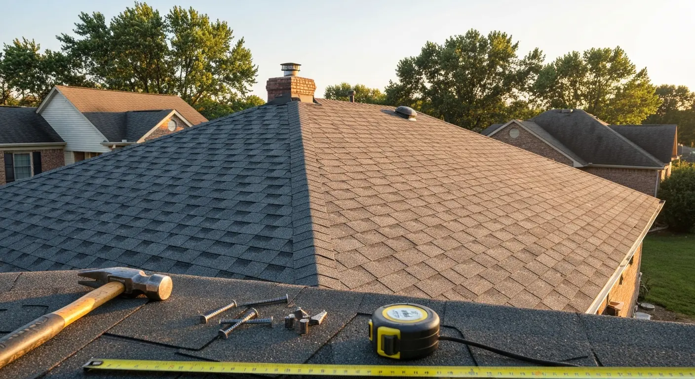 New roof installation on suburban home