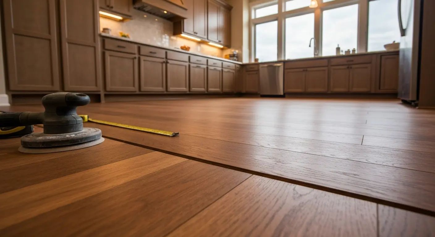 Hardwood kitchen flooring installation