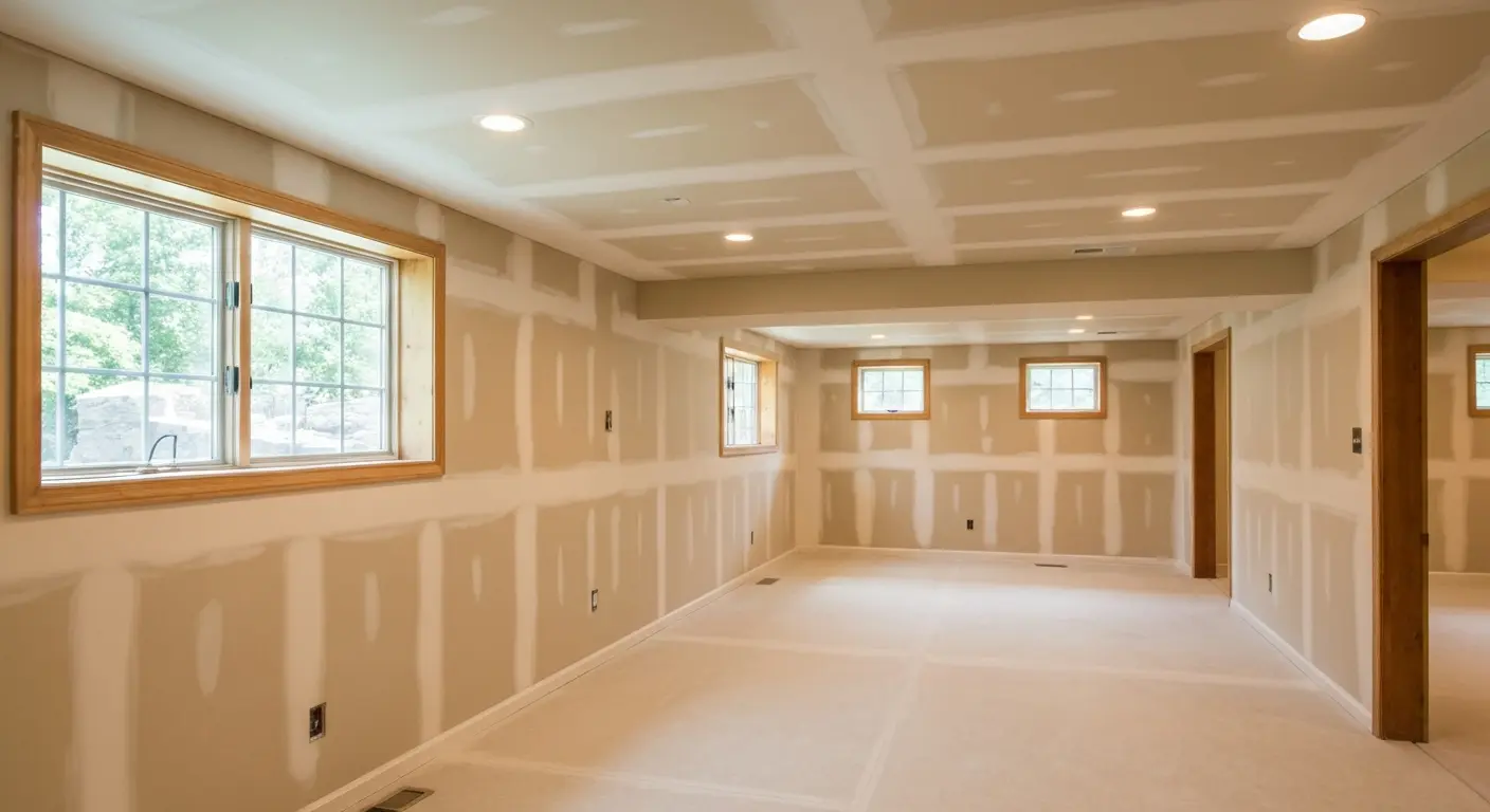Basement finishing in Carmel home