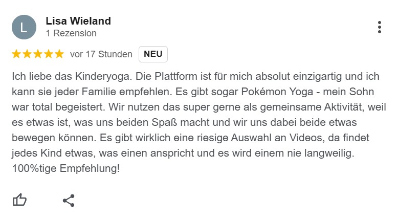 Google Review zu KIDSYOGA+