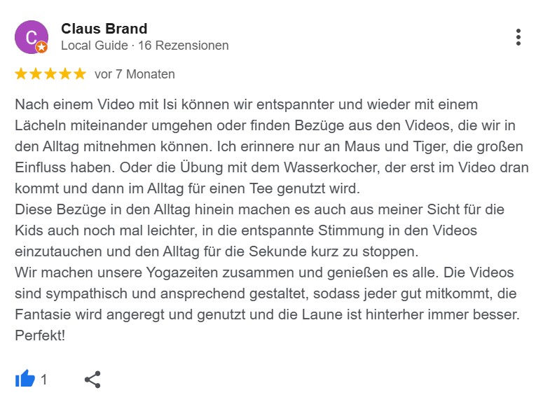 Google Review zu KIDSYOGA+
