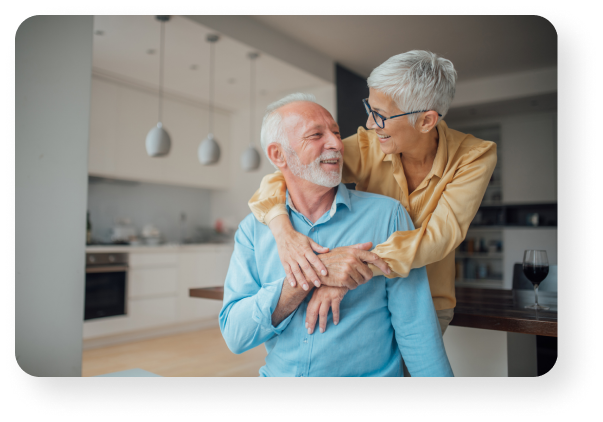 Retired couple at home