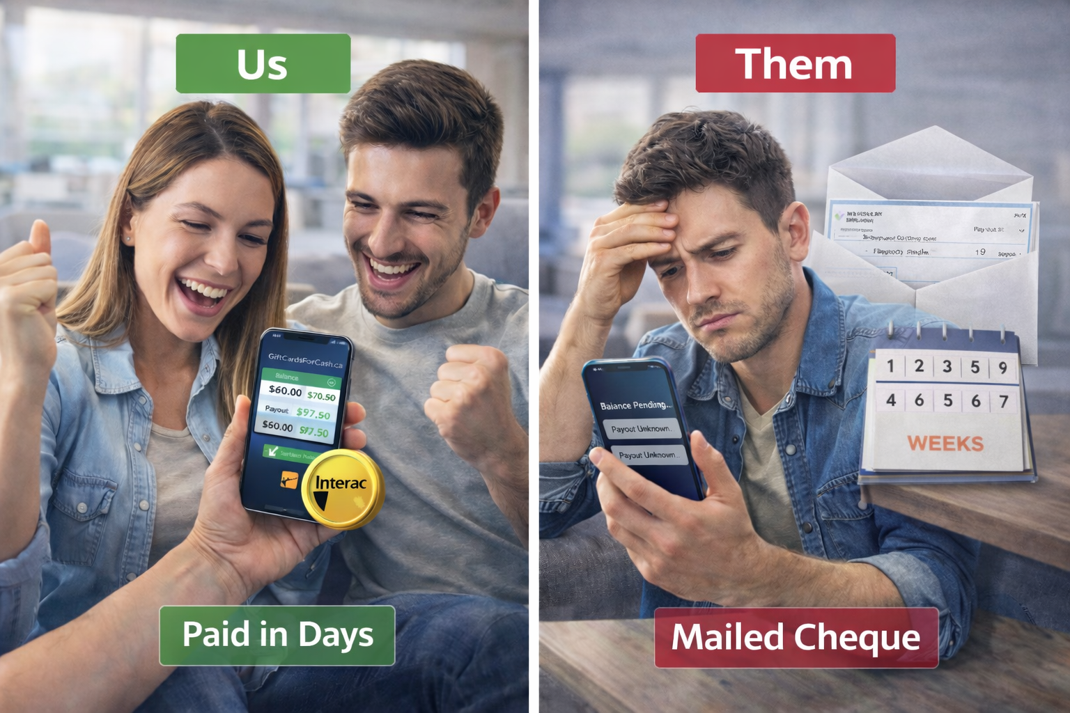 Paid in days vs mailed cheque