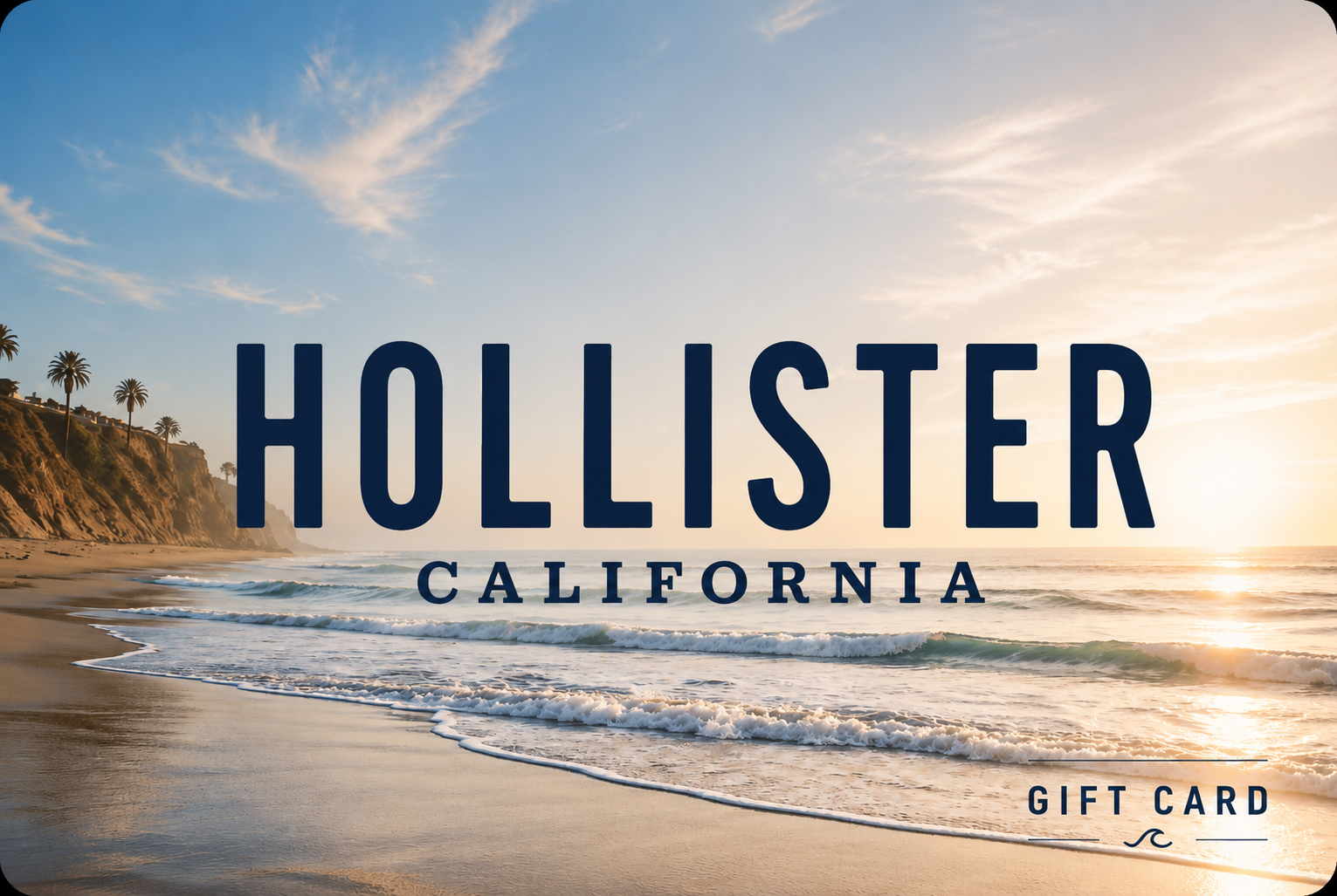 Hollister gift card shown beside a Canadian balance-check guide