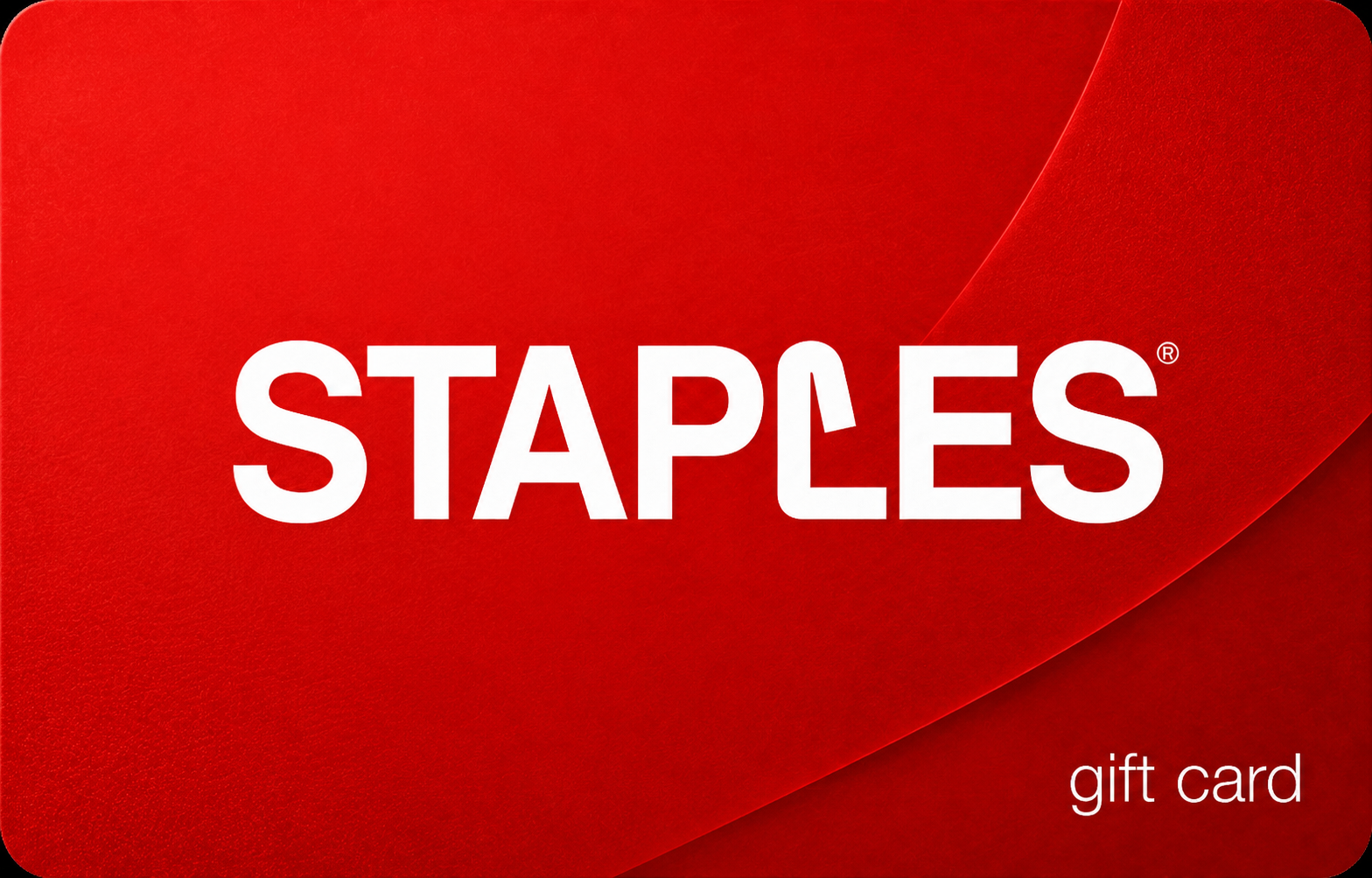 Staples gift card shown beside a Canadian balance-check guide