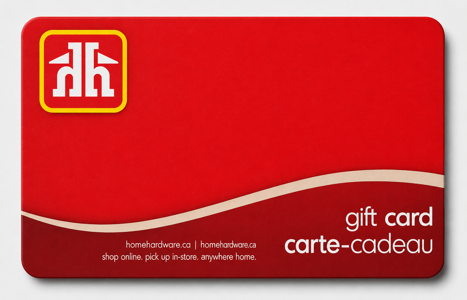 Home Hardware gift card beside a Canadian balance-check guide