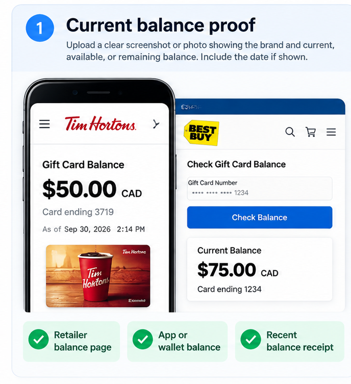 Current balance proof example